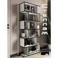 Стеллаж деревянный 6 полок, 168х70х25 см, белый с черной кромкой