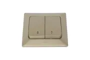 Проходной 2-клавишный выключатель NE-AD 10А, 250В, Aras, Бронза, 93-123-52