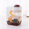 Клетка для грызунов ZooWell Трехэтажная 27*21*45 см, для хомяков, мышей, крыс, песчанок, дегу коричневая