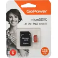 Карта памяти microSDXC GoPower 128 Гб класс 10 UHS-I U3 V30 A1 90 Мб/с с адаптером
