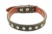 Зоотехнология Ошейник для собак двойная кожа с украшением, 20 мм х 46 см