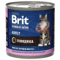 Корм Brit Premium Adult (консерв.) для кошек, говядина, 200 г x 6 шт