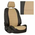 Комплект авточехлов Автопилот Skoda Rapid I/II (40/60) c 14г. / VW Polo с 20г. (без заднего подлокотника). Экокожа (Черный + Бежевый)