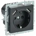 BRITE Розетка одноместная с заземлением с защитными шторками 16А с USB A+A 5В 3,1А РЮш10-2-БрЧ черный IEK