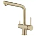 Смеситель для кухни под фильтр с выдвижным изливом KERN 2062 золото