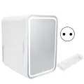 LED Мини-холодильник для макияжа 8 л с зеркальной дверцей - для путешествий на автомобиле