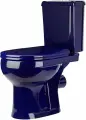Оскольская керамика Унитаз-компакт Ирида Стандарт горизонтальный выпуск, с сиденьем, синий (40355130402)