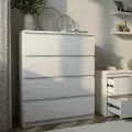 Комод для одежды белый с ящиками, 80х48х98 см, ЛДСП, белый, Гуд Лакк, Мальта