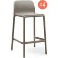 Комплект из 4-х полубарных стульев NARDI Faro Mini, цвет тортора, со спинкой, всепогодные