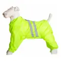 Демисезонный комбинезон для американского кокер-спаниеля суки, на тонком синтепоне, повышенной прочности, со светоотражающими полосами, цвет лимонный