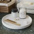 Декоративный поднос для ванной, подставка для косметики Astrid L, 25x25см, бетон, белый матовый