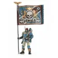 Фигурка JOYTOY Warhammer 40K Astra Militarum Tempestus Scions Command Squad 55th Kappic Eagles Banner Bearer 1:18