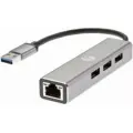 Vcom Переходник DH312A Переходник USB 3.0 -->RJ-45 1000Mbps+3 USB3.0, Aluminum Shell, 0.2м 4895182246843