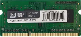 Память DDR3L SODIMM 4Gb, 1600MHz BaseTech (BTD3LNB-1600-CL11-4GN)