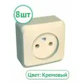 Розетка Schneider Electric Этюд кремовая для открытой проводки (комплект из 8 шт)