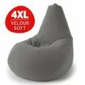 Кресло мешок Bean Joy, пуфик мешок, бескаркасное кресло, размер 4XL, мебельный велюр, сталь