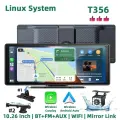 Jansite 10,26-дюймовый портативный беспроводной Carplay экран HD задняя камера заднего вида автомобильный радиоприемник видеорегистратор мультимедийный видеоплеер Android Auto, PAD Long 12 LED Cam