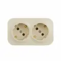Legrand Quteo IP 20 Слоновая кость Розеточный блок с предварительным подключением 2 x 2К+З без шторок - 16 A - 250 В 782263