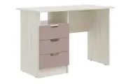 Стол письменный с ящиками Миф Юниор-4 Шарли пинк/ Дуб крафт белый, ШхВхГ 1100х746х550