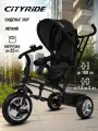 Велосипед детский трехколесный ТМ CITYRIDE, колеса пластик 10/8, поворотное сиденье, бампер, багажник, CR-B3-01ED
