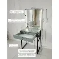 Туалетный столик с ящиком и зеркалом Mini_LED на металлических ножках Тритон