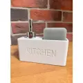 Кухонный диспенсер Kitchen для моющего средства , дозатор для мыла с губкой, белый