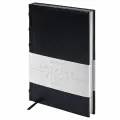 Ежедневник недатированный А5 Brauberg Flame (160 листов) обложка под кожу, черный, серебряный срез (113425), 30шт.