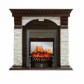 Каминокомплект Royal Flame Dublin - Темный дуб / Сланец белый с очагом Fobos FX M Black