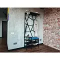 Прихожая из массива дерева и металла с мягкой сидушкой в стиле лофт бренда IN_DA_LOFT 80*35*200(В) см