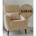 Кресло Либерти в гостиную, мягкое для дома и отдыха, букле Lamb Eco 4