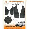Вставки в дверные карты Ford Focus 3 2011-2018 г. в. (Форд Фокус 3) - черный c черной строчкой волны