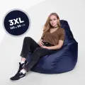 Кресло Мешок Темно-Синее Оксфорд 3XL комфортное, большое, мягкое, бескаркасное для балкона и лоджии, пуфик мешок на подарок для взрослых детей и подростков