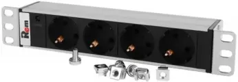 ЦМО Блок розеток Rem-10 без шнура с инд, 4 Schuko, вход IEC 60320 C14, 10A, алюм, 10 (R-10-4S-I-220-Z)