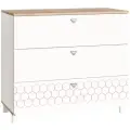 Комод детский для одежды Mobi Эйп 13.322, 3 ящика, 85х42х75 см, цвет белый/дуб белый