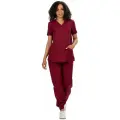 Медицинский костюм женский Ювель ткань тиси, цвет бордо, размер 44/46