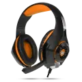 Наушники проводные с микрофоном Crown Micro CMGH-101T Игровые наушники чёрный/оранжевый