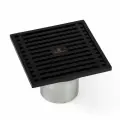 Сливной трап квадратный с защитой от запаха, черный