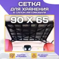 Сетка потолочная Bradli 90х65 карман органайзер в салон и багажник автомобиля / сетка на потолок автомобиля с ремнями