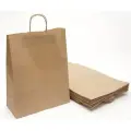 Крафт пакет с кручеными ручками 350х150х450 мм, 100 штук, эко