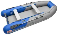 Лодка надувная ПВХ под мотор ROGER Sfera 3300, лодка роджер НДНД с ковриком призма (серый-синий)
