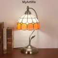 Настольный светильник MyArtWe, стильный ретро-абажур, 42см, стекло, LED освещение