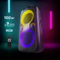 Колонка портативная музыкальная bluetooth, беспроводная с блютуз Defender BOOMER 100 Вт, FM радио, USB, AUX, LED дисплей, два микрофонных входа