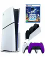 Игровая приставка Sony PlayStation 5 Slim, с дисководом, 1ТБ, зарядная станция, 2й геймпад (фиолетовый) + игра Astro Bot