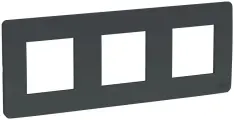 Рамка Schneider Electric Unica Studio NU200654, для 3 постов, IP21, пластик, чёрный