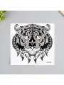 Татуировка на тело черная Тигр 38х24 см