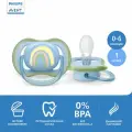 Соска-пустышка силиконовая Philips Avent ultra air SCF086/03 с футляром для хранения и стерилизации, 0-6 мес, 1 шт.