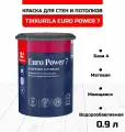 Краска для стен и потолков моющаяся Euro Power-7 (Евро-7) TIKKURILA 0.9л белый (база А)