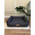 Лежанка Pets Parking M (75x65см), для животных, съёмный чехол, рогожка , гипоаллергенный наполнитель, темно-серый.