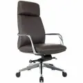 Кресло руководителя Бюрократ -Vega коричневый кожа с подголов. крестов. алюминий