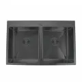 Мойка кухонная Gerhans K37850B-S, врезная, нержавеющая сталь, с двумя чашами, графит